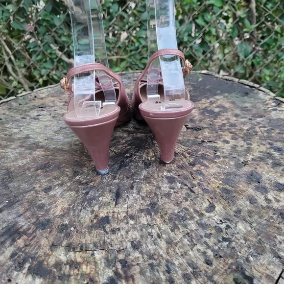 Women Vintage Leather Light Purple Slingback Sandals By Bally Size 6s - Picture 4 of 8